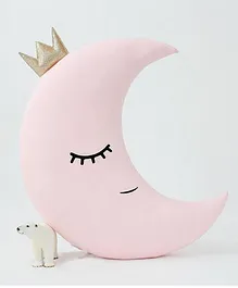 StyBuzz Crescent Moon Plush Velvet Cushion - Pink 