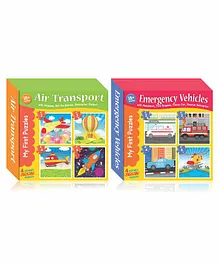 Art Factory Air & Emergency Transport Jigsaw Puzzle Combo of 2 with 4 Puzzles - 15 Pieces Each