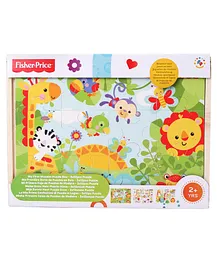 Fisher Price 3 in 1 Wooden Puzzle - Multicolor