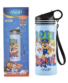 Youp Stainless Steel Sipper Bottle Paw Patrol Print Blue  DAISY- 750 ml