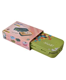 Youp Lunch Box with Spoon and Small Container Blue Green - 500 ml