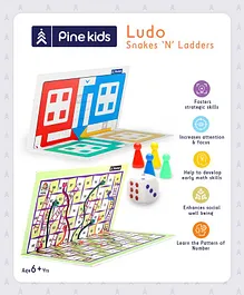 Pine Kids Ludo Snakes N Ladders Board Game - Multicolor