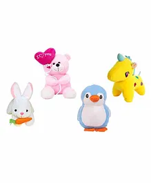 Deals India Plush Animal Soft Toy Set of 4 Multicolor - Height 25 cm