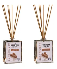 Manipura Ayurveda Aromatherapy Sandalwood Reed Diffuser Set Pack of 2 - 100 ml Each