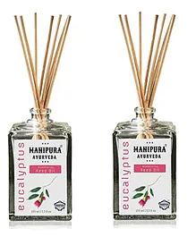 Manipura Ayurveda Aromatherapy Eucalyptus Reed Diffuser Set Pack of 2 - 100 ml Each