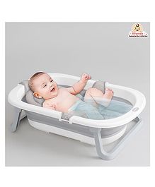 INFANTSO Folding Baby Bath Tub with Support Bath Net - Grey