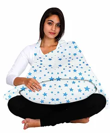 Colorfly Nursing Cover & Breastfeeding Pillow Stars Print - White Blue