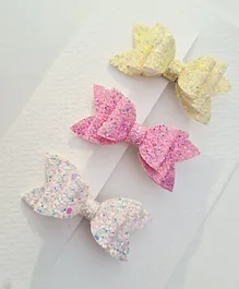 All Cute Things Set Of 3 Bow Design Hair Clips - Multi Color