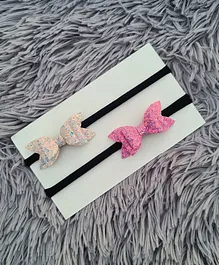 All Cute Things Set Of 2 Bow Design Headbands - Pink