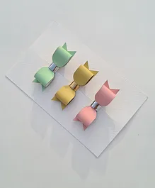 All Cute Set Of 3 Bow Design Hair Clips - Multi Color