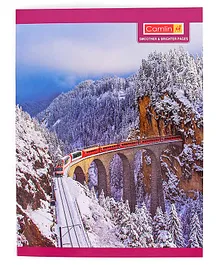 Camlin Four Line Notebook Train and Mountain Print - 68 Pages