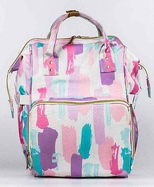 Haus & Kinder Canvas Diaper Backpack Color Splash Print - Pink