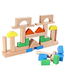 Little Genius Wooden Play Blocks - Multicolour