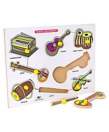 Little Genius Musical Instruments Knob And Peg Puzzle - Multicolour
