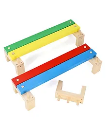 Little Genius Wooden Balancing Beams Multicolour - 9 Pieces