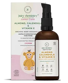 Juicy Chemistry Organic Almond Calendula & Vitamin E Baby Massage Oil - 100 ml