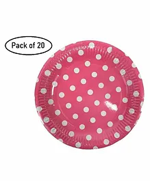Party Anthem Polka Paper Plates Pink - Pack of 20