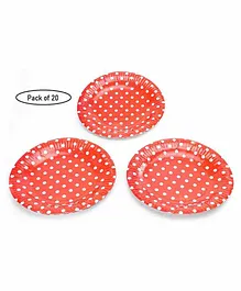 Party Anthem Polka Paper Plates Red - Pack of 20