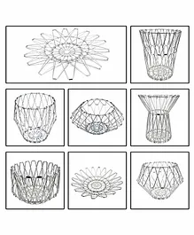 iLife Stainless Steel Folding Fruit and Vegetable Basket Pack of 8 - White