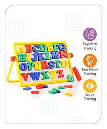 Babyhug Junior 2 in 1 Magnetic Board with Letters & Numbers Set - Multicolour