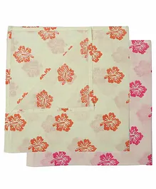 KolorFish 100% Cotton Block Printed Swaddle Wrapper Pack of 2 - Pink