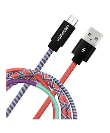 Crossloop PowerPro Designer USB A to Micro USB Charging Cable - Multicolour
