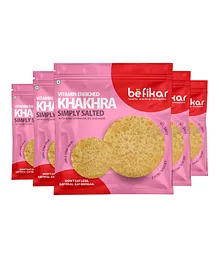 Befikre Simply Salted Khakhra Pack of 5 - 180 gm each