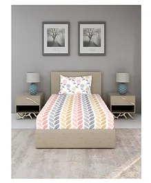 Duroflex Gracia 100% Cotton 120 TC Antibacterial Single Bedsheet with Pillow Cover Floral Print - Pink