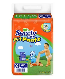 Sweety Fit Pantz Jumbo Pack Baby Diaper X Large White - 42 Pieces
