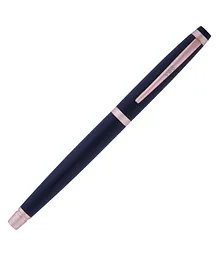 VEA Click Black Matt Satin Rose Gold Ink Pen  - Blue