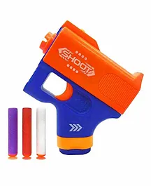 New Pinch Mini Manual Operated Toy Gun with Foam Darts - Multicolor