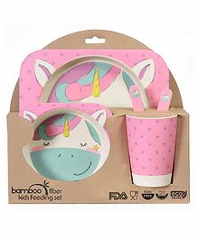 Abracadabra Unicorn Design Feeding Set Pack of 5 - Pink