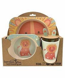 Abracadabra Lion Design Feeding Set Pack of 5 - Multicolor