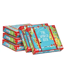 CocoMoco Kids World Box Geography Game Activity Kit Pack of 5 - Blue And Red