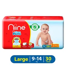 Niine Cotton Large Size Diaper Pants with Wetness Indicator & Disposal Tape - 34 Pieces