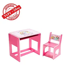 YiPi Princess Themed Study Table with Chair & Height Adjustment - Pink