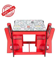 YiPi Cars Activity Table with 2 Chairs - Red