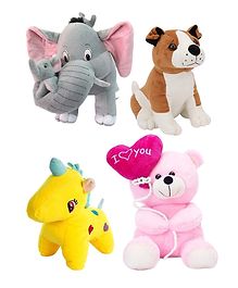 Deals India Combo of 4 Super Soft Plush Soft Toys - Height 35 cm