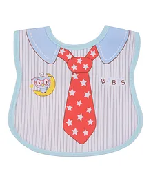 Yellow Bee Bib Tie Print - Blue 