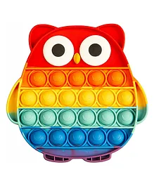FunBlast Owl Shaped Stress Relieving Silicone Pop It Fidget Toy (Color May Vary)