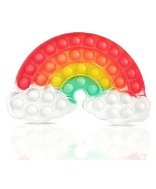 FunBlast Rainbow Shaped Stress Relieving Silicone Pop It Fidget Toy - Multicolor