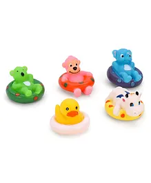 Edu Kids Toys Animal Shaped Squeezy Bath Toy Set Of 5 - Multicolor