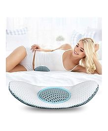 IMPORTIKAAH Lumbar Pillow With 3D Air Mesh - White 