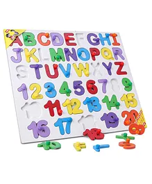 Anindita Toys Alphabets & Number Knob & Peg Puzzle Multicolour - 46 Pieces