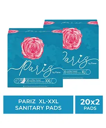 Paree Pariz Ultra Thinz XL & XXL Sanitary Napkins Combo of 2 - 20 Pieces Each 
