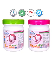 The Little Lookers Cotton Wipes Pack Of 2 - 250 Pieces Each