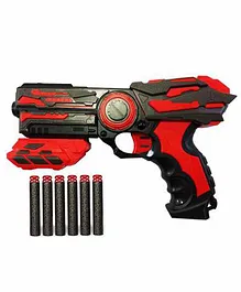 Lattice Blaze Strom Toy Gun With Foam Bullets Set of 7 - Red Black