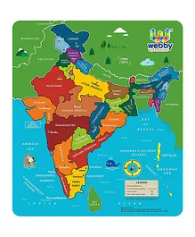Webby Wooden India Map Jigsaw Board Puzzle - 25 Pieces