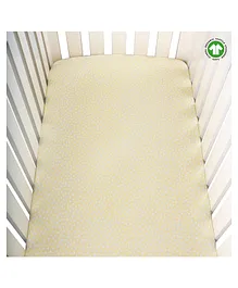 Theoni 100% Organic Cotton Muslin Fitted Printed Crib Sheet - Yellow