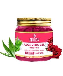 Newish® Aloe Vera Gel Enriched With Rose For Face & Skin | Pure & Natural Face Gel For Prevent Pimples & Acne 200gm